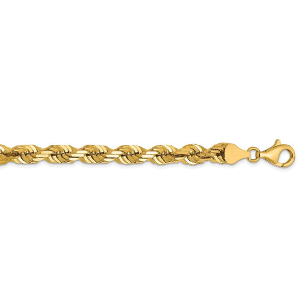 14K 6.5mm  D/C Rope with Fancy Lobster Clasp Chain-WBC-045L-22