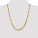 14K 7mm  D/C Rope with Fancy Lobster Clasp Chain-WBC-050-24