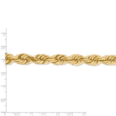 14K 10mm  D/C Rope with Fancy Lobster Clasp Chain-WBC-080-24