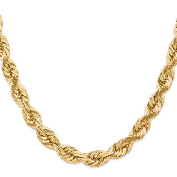 14K 10mm  D/C Rope with Fancy Lobster Clasp Chain-WBC-080-22