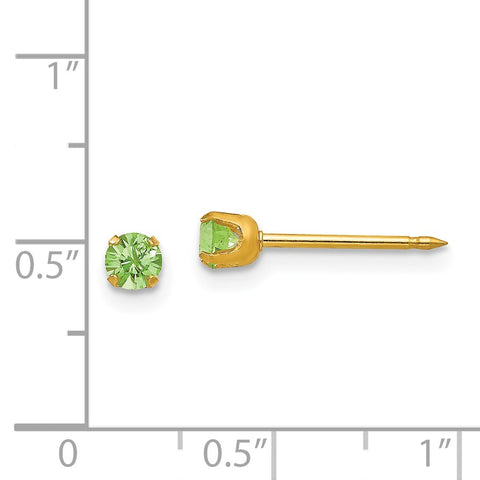Inverness 14k 3mm August Crystal Birthstone Post Earrings-WBC-100E