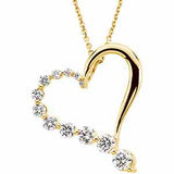 14K Yellow 1 CTW Diamond Journey Heart 18" Necklace-69023:65838:P-ST-WBC
