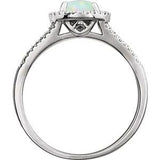 14K White Created Opal & 1/6 CTW Diamond Ring  -651300:70000:P-ST-WBC