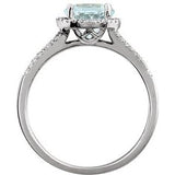 14K White Aquamarine & 1/5 CTW Diamond Ring-651300:70003:P-ST-WBC