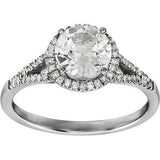 14K White Lab-Grown White Sapphire & 1/6 CTW Diamond Ring  -651300:70009:P-ST-WBC