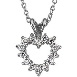 Platinum 1/5 CTW Diamond Heart 18" Necklace-69164:66401:P-ST-WBC