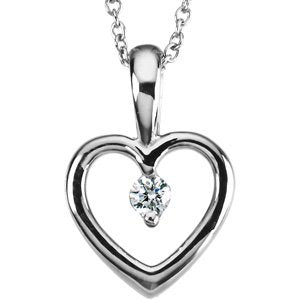 Platinum .07 CT Diamond Heart 18" Necklace-69166:66405:P-ST-WBC