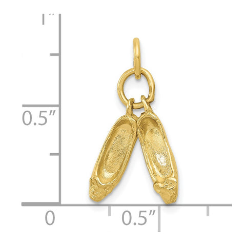 10k Ballet Slippers Charm-WBC-10A0181