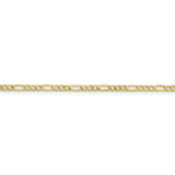10k 2.5mm Semi-Solid Figaro Chain Anklet-WBC-10BC120-10