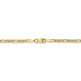 10k 2.5mm Semi-Solid Figaro Chain Anklet-WBC-10BC120-10