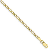 10k 2.5mm Semi-Solid Figaro Chain Anklet-WBC-10BC120-9