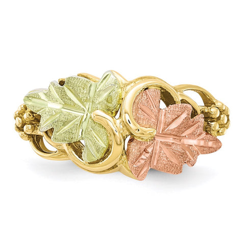 10k Tri-color Black Hills Gold Flower Ring-WBC-10BH664