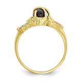 10k Tri-color Black Hills Gold Onyx Ring-WBC-10BH669