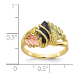 10k Tri-color Black Hills Gold Onyx Ring-WBC-10BH669