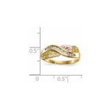 10k Tri-Color Black Hills Gold Diamond Ring-WBC-10BH686