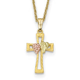 10k Tri-Color Black Hills Gold Crucifix Necklace-WBC-10BH690-18