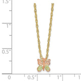 10k Tri-Color Black Hills Gold Butterfly Necklace-WBC-10BH700-18