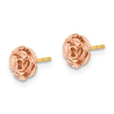 10k Tri-Color Black Hills Gold Rose Post Earrings-WBC-10BH719