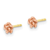 10k  Black Hills Gold W/ Rose Flower & Yellow Post Earrings-WBC-10BH721