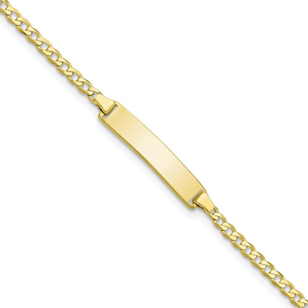 10k Flat Curb Link ID Bracelet-WBC-10BID103-5.5