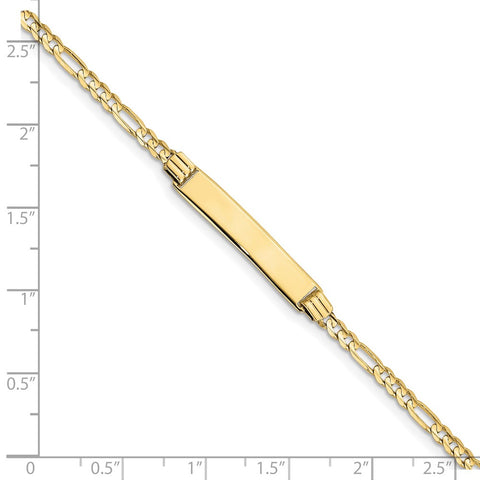 10k Figaro Link ID Bracelet-WBC-10BID48-6