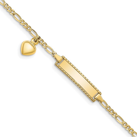 10k Figaro Link ID Bracelet-WBC-10BID55-6