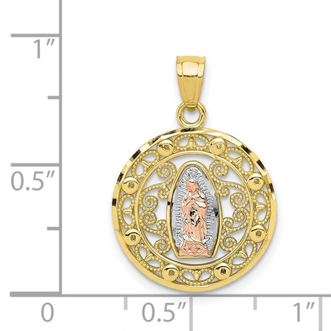 10k Two-tone Our Lady of Guadalupe Pendant-WBC-10C1046