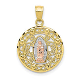 10k Two-tone Our Lady of Guadalupe Pendant-WBC-10C1046