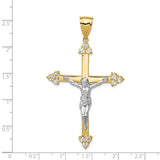 10K w/Rhodium CZ Crucifix Pendant-WBC-10C1091