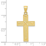10K Cross W/GOD LOVES ME On Reverse Pendant-WBC-10C1102