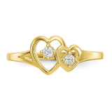 10k Double Heart CZ Ring-WBC-10C1184