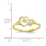 10k Double Heart CZ Ring-WBC-10C1184