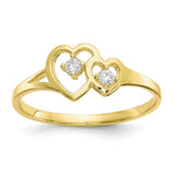 10k Double Heart CZ Ring-WBC-10C1184