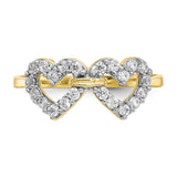 10k Double Heart CZ Ring-WBC-10C1194