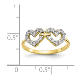 10k Double Heart CZ Ring-WBC-10C1194