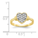 10K w/Rhodium CZ Heart Ring-WBC-10C1195