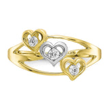 10K w/Rhodium Triple Heart CZ Ring-WBC-10C1198