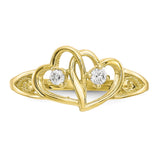 10k Double Heart CZ Ring-WBC-10C1205