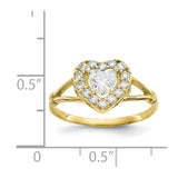 10k CZ Heart Ring-WBC-10C1209