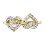 10k Double Heart CZ Ring-WBC-10C1210