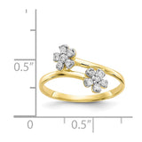 10k Double Flower CZ Ring-WBC-10C1215