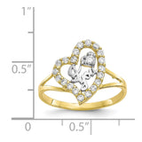 10K w/White Rhodium I LOVE YOU  CZ Heart Ring-WBC-10C1223