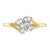 10K w/Rhodium CZ Butterfly Ring-WBC-10C1232