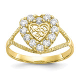 10K CZ I LOVE YOU Heart Ring-WBC-10C1237