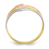 10k Two-tone w/White Rhodium Polished Heart Ring-WBC-10C1240