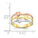 10k Two-tone w/White Rhodium Polished Heart Ring-WBC-10C1240