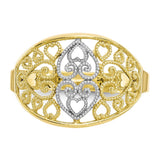 10K w/Rhodium Filigree Heart Ring-WBC-10C1258