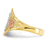 10k Two-tone & Rhodium Our Lady of Guadalupe Ring-WBC-10C1288