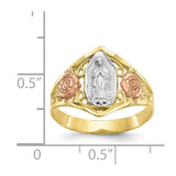 10k Two-tone & Rhodium Our Lady of Guadalupe Ring-WBC-10C1288