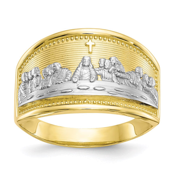 10k & Rhodium Ladies Last Supper Ring-WBC-10C1292